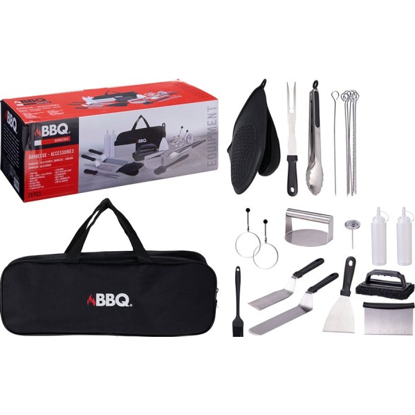 Set de accesorios para barbacoa, 24 piezas